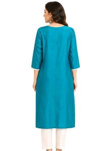 Turquoise &amp; Cream Kurti kurta
