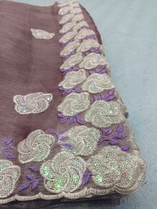 Elegant Floral Embroidered Saree