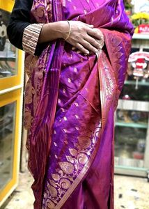 Elegant Magenta Banarasi Silk Saree