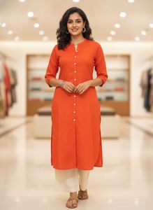 Vibrant Orange Kurti