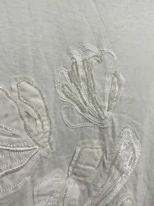 offwhite beads Embroidered Shell T-Shirt