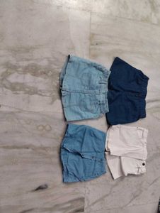 Bundle of 4 Denim & Cotton Shorts