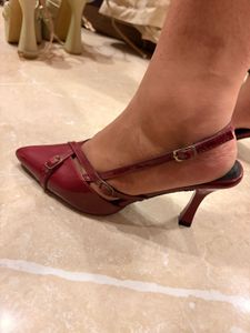 Red Patent Slingback Heels