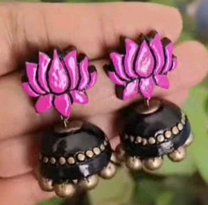 Beautiful Handcrafted Lotus Jhumkas