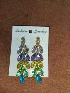 Bohemian Crystal Leaf Earrings
