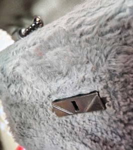 Fuzzy Grey Chain Bag