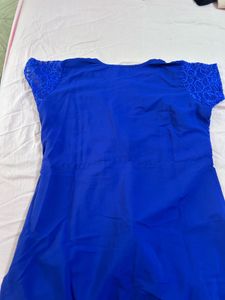 LIBAS Blue Lace Zip Front Top