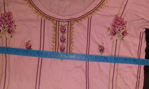 pink Embroidered Kurta with salwar