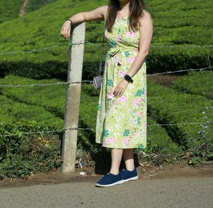 Lemon Green Floral Dress
