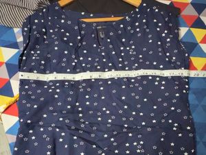 Mango Navy Blue Star Print Dress