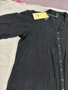 VETO Black Button-Up Top