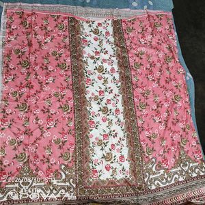 new Pink Floral 3 piece unstiched suit