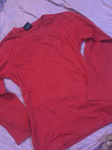 Solid Red Long Sleeve T-Shirt
