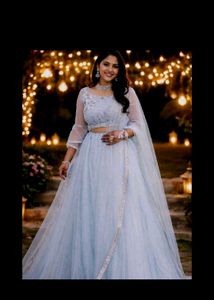 Stunning Light Blue Lehenga Choli