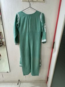 Sea Green Embroidered Kurta