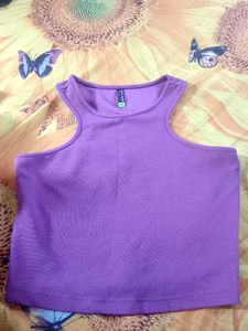 Purple Cropped Tank Top