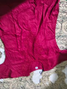 Embroidered Maroon Kurta