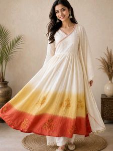 Elegant Ombre Anarkali Kurta Set