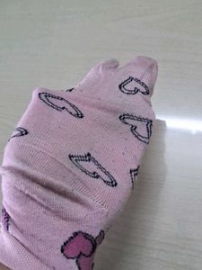 Pink Heart Pattern Socks 🧦