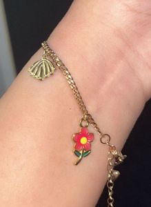 Gold Charm Bracelet with Cherry