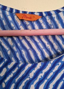 Blue Striped Crepe Kurta