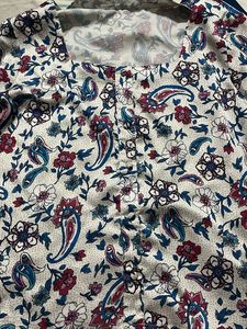 Floral Print Button-Up tops
