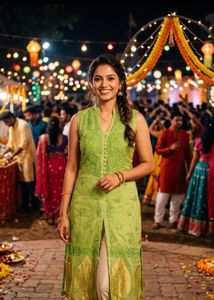 Light Green Embroidered Kurta