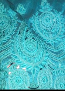 Teal Embroidered Kurti