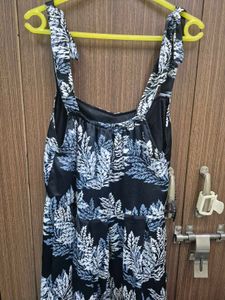 Stylish Leaf Print Midi Dress
