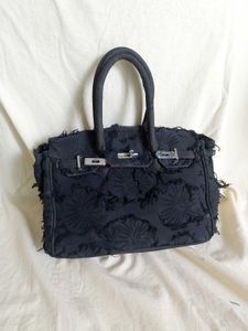 Stylish Black Textured Handbag