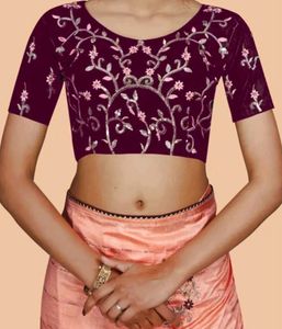 Embroidered Dola Silk Saree With Unstiched Blouse