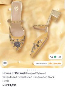Mustard Yellow Embellished Heel.