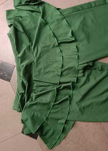 Green Ruffled Palazzo Pants