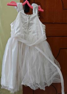 Cream Floral Neckline Party Dress