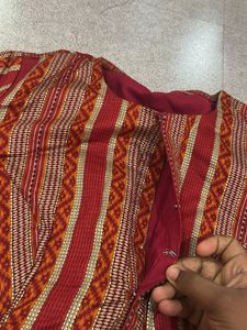 Red Striped Ethnic Blouse