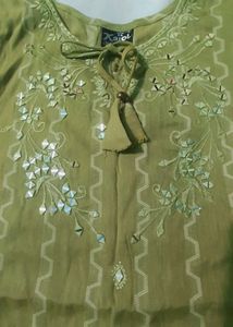Embroidered Kurti with Mirror Work