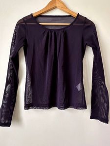 Sheer Mesh Long Sleeve Top
