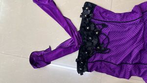 Vibrant Purple Polka Dot Dress