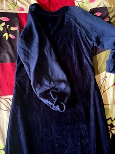 Elegant Blue Velvet Dress