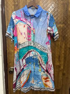 Vibrant Abstract Print Swimsuit Cover-Up(Brand new