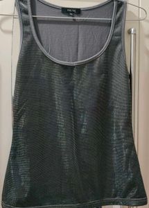 straight fit Blue denims and shimmer party top