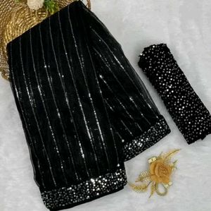 Stunning Black Sequin Saree