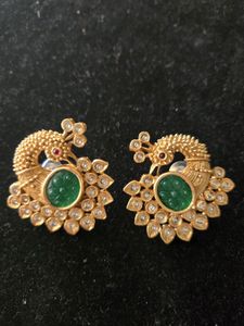 Exquisite Peacock Emerald Earrings