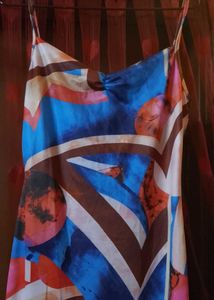 Abstract Print Spaghetti Strap Dress