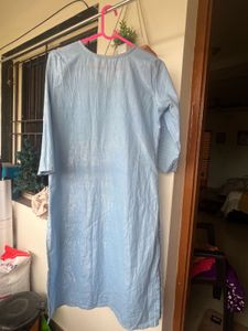 Light Blue Textured Kurta