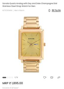 Sonata Champagne Dial Watch