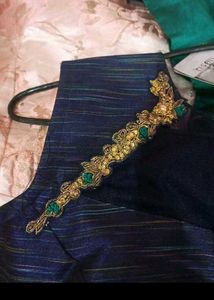 bust 40 Elegant Navy Blue Ethnic Gown