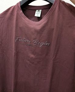 Maroon "Future Begin" Graphic T-Shirt