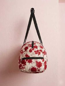 Red Floral Duffel Bag