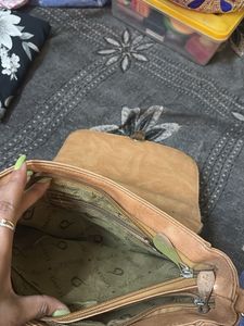Stylish Tan Crossbody Bag with Studs
